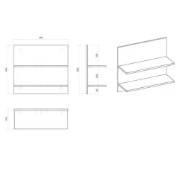 Sale Wandpaneel Nachttisch mit zwei Ablagen - Naiavio Regale