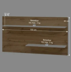 Best Wandpaneel Wandboard mit zwei Böden - Nonessia Regale