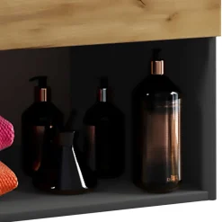 Waschkonsole in Wildeiche Honig & Anthrazit - Effect Schränke