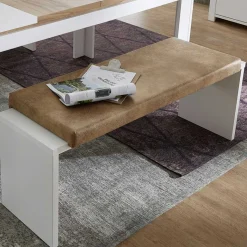 Online Weiße Esstisch Bank mit Sitzkissen - Connassa Sitzbank