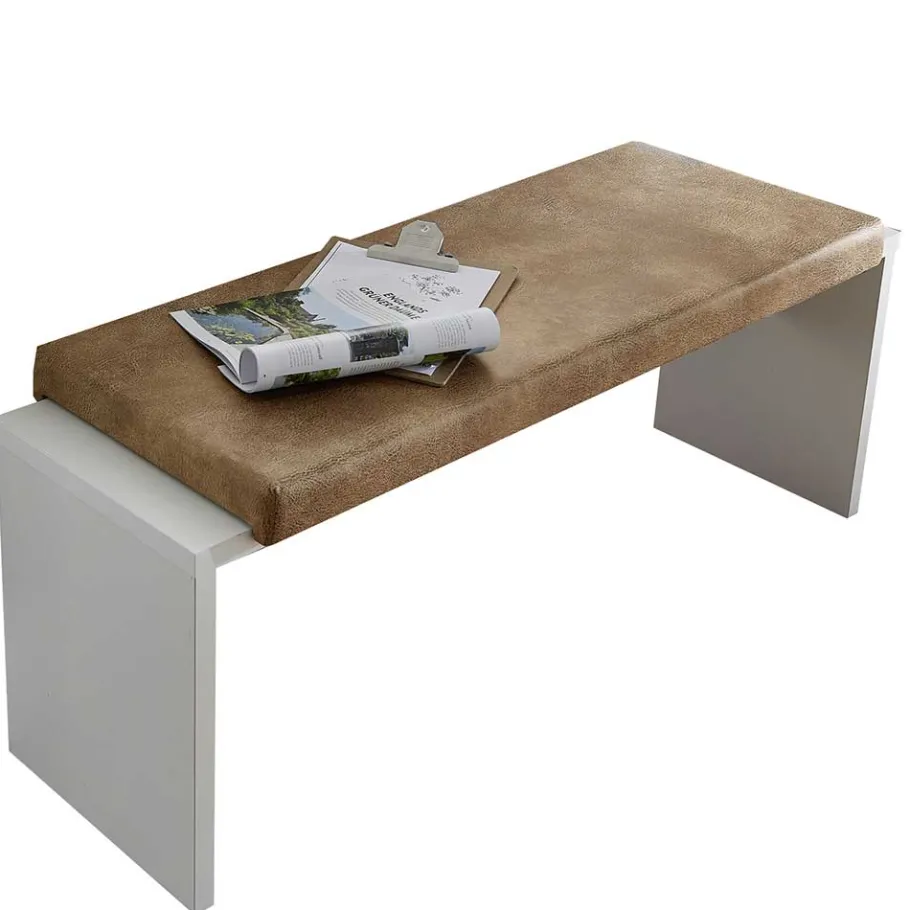 Online Weiße Esstisch Bank mit Sitzkissen - Connassa Sitzbank