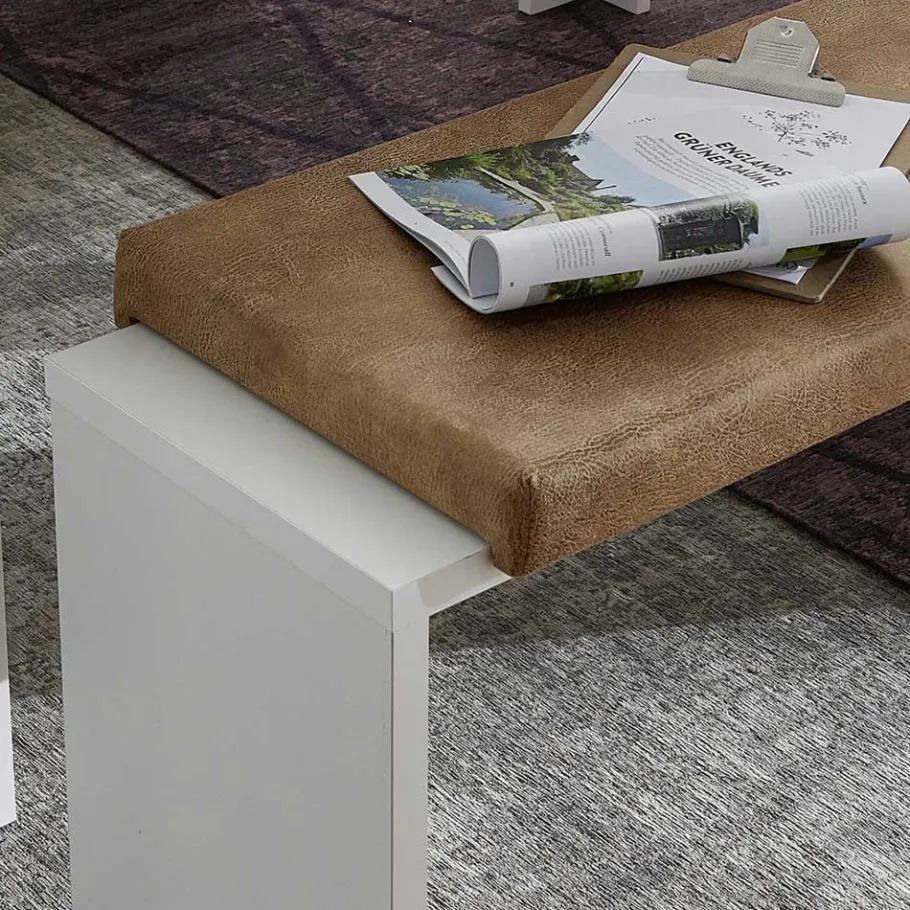 Online Weiße Esstisch Bank mit Sitzkissen - Connassa Sitzbank