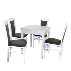 Weiße Esstisch Gruppe Set - Veromica (fünfteilig) Sitzgruppe