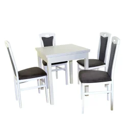 Weiße Esstisch Gruppe Set - Veromica (fünfteilig) Sitzgruppe