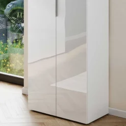 Hot Weiße Flureinrichtung mit Glasbeschichtung - Kofi (fünfteilig) Garderoben