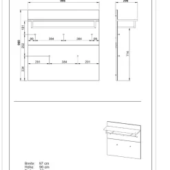 Hot Weiße Flureinrichtung mit Glasbeschichtung - Kofi (fünfteilig) Garderoben