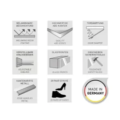 Hot Weiße Flureinrichtung mit Glasbeschichtung - Kofi (fünfteilig) Garderoben