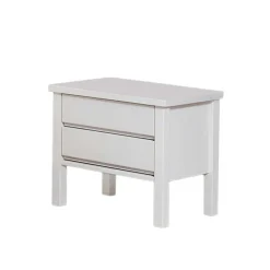 Sale Weiße Nachtkommode mit 2 Schubladen Vanilla aus Buche massiv Kommoden