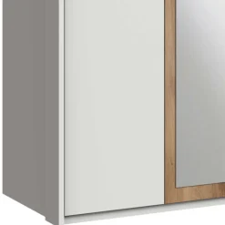 New Weißer Kleiderschrank mit Plankeneiche 225 cm breit - Leela Kleiderschränke|Schränke