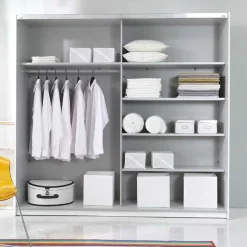 Sale Weißer Kleiderschrank mit Spiegel - Juleste Kleiderschränke