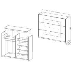 Sale Weißer Kleiderschrank mit Spiegel - Juleste Kleiderschränke