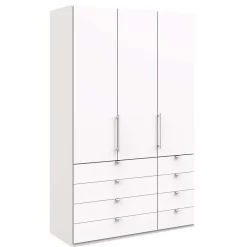 Outlet Weißer Kombi-Kleiderschrank mit Gleittür - Donpiave Kleiderschränke|Schränke