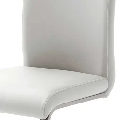 Sale Weißer Kunstleder Stuhl mit Griff Kanama & Schwinggestell Edelstahl (4er Set) Sessel
