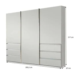 Outlet Weißer Schiebetürenschrank 3-türig - Fachet Kleiderschränke|Schränke