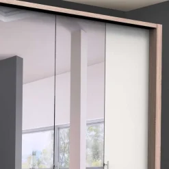 Outlet Weißer Schlafzimmer-Schrank mit Spiegeln - Vaclyn Kleiderschränke|Schränke