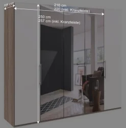 Outlet Weißer Schlafzimmer-Schrank mit Spiegeln - Vaclyn Kleiderschränke|Schränke