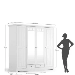 Hot Weißer Schlafzimmerschrank im Landhausstil - Indico Kleiderschränke|Schränke