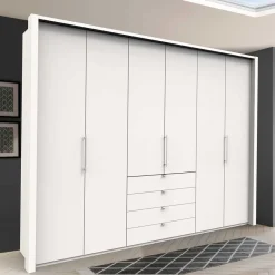 Weißer Schrank für Schlafraum 300 cm breit - Donpiave Kleiderschränke