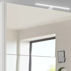 Sale Weißer Schwebetürenschrank mit Spiegel links - Elenya Kleiderschränke|Schränke