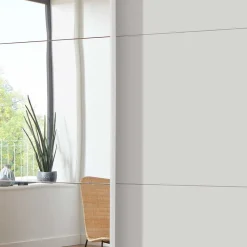 Sale Weißer Schwebetürenschrank mit Spiegel links - Elenya Kleiderschränke|Schränke