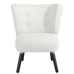 Outlet Weißer Sessel mit schwarzen Beinen - Runes Sessel