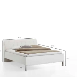 Best Weißes Bett mit Kunstleder-Kopfteil - Rocca Betten