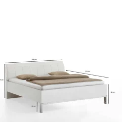 Best Weißes Bett mit Kunstleder-Kopfteil - Rocca Betten