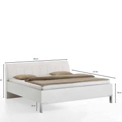 Best Weißes Bett mit Kunstleder-Kopfteil - Rocca Betten