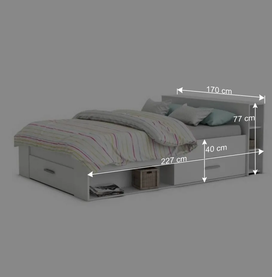 Best Weißes Bett 160x200 cm mit Stauraum - Monja Betten