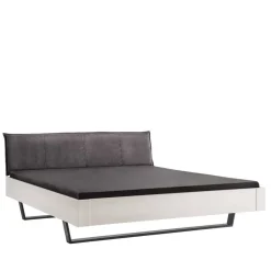 Sale Weißes Designbett mit Stoff-Kopfteil - Fanos Betten