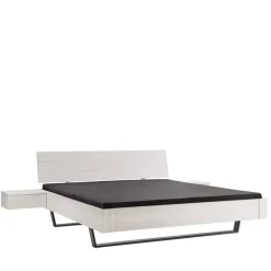 Sale Weißes Doppelbett aus Kiefer Massivholz - Lardias Betten