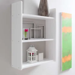 Outlet Weißes Holz Hängeregal mit 60 cm Breite - Grenvana Regale