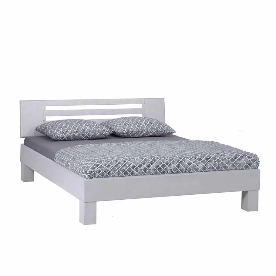 Sale Weißes Massivholzbett Annabell mit Kopfteil Betten