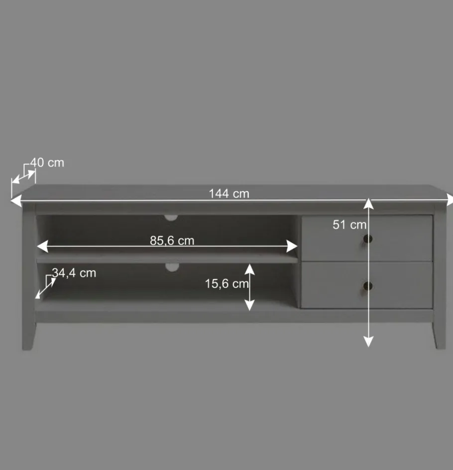 Weißes TV Board im Landhausstil - Astinion Tv & Hifi-Möbel|Lowboards