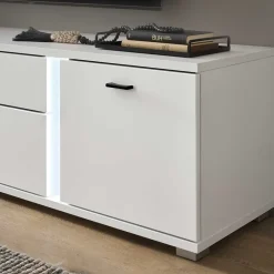 Outlet Weißes TV-Board mit LED Beleuchtung - Tirol Tv & Hifi-Möbel|Lowboards
