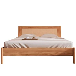 Best Wildbuche Bett mit Wiener Geflecht Kopfteil - Indrya Betten