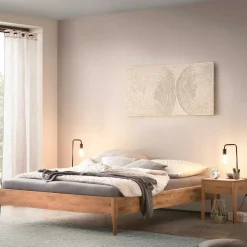 Best Wildeiche Bett für Dachschrägen - Vinodoras Betten