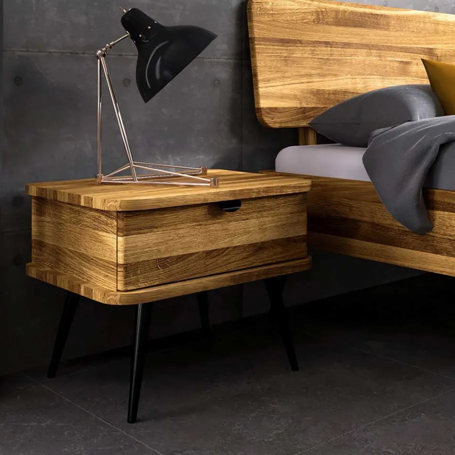 Best Wildeiche Bett mit Holzkopfteil - Casarius Betten