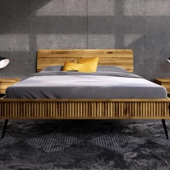 Best Wildeiche Bett mit Holzkopfteil - Casarius Betten