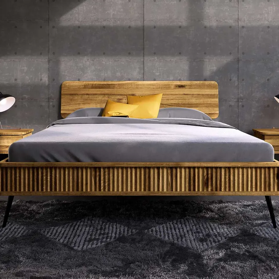 Best Wildeiche Bett mit Holzkopfteil - Casarius Betten