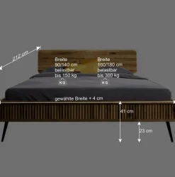 Best Wildeiche Bett mit Holzkopfteil - Casarius Betten