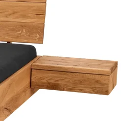 Outlet Wildeiche Bett mit Metallkufen in Schwarzgrau - Tomya Betten