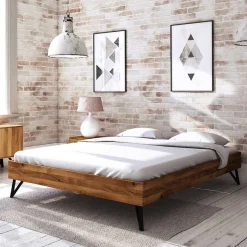 Outlet Wildeiche Bett ohne Kopfteil 210cm lang - Mandirov Betten