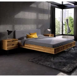 Sale Wildeiche Designerbett mit Polsterkopfteil - Casarius Betten
