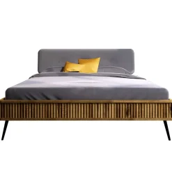 Sale Wildeiche Designerbett mit Polsterkopfteil - Casarius Betten