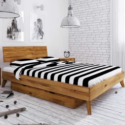 Best Wildeiche Einzelbett mit Unterlänge 190 cm - Eavy III Betten
