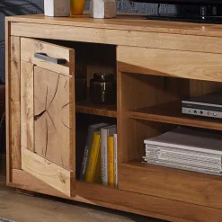 Outlet Wildeiche Fernsehtisch Troncon mit 130 cm Breite Tv & Hifi-Möbel|Lowboards