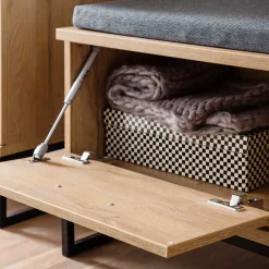 Outlet Wildeiche Flurbank mit zwei Klappen - Truvisas Sitzbank