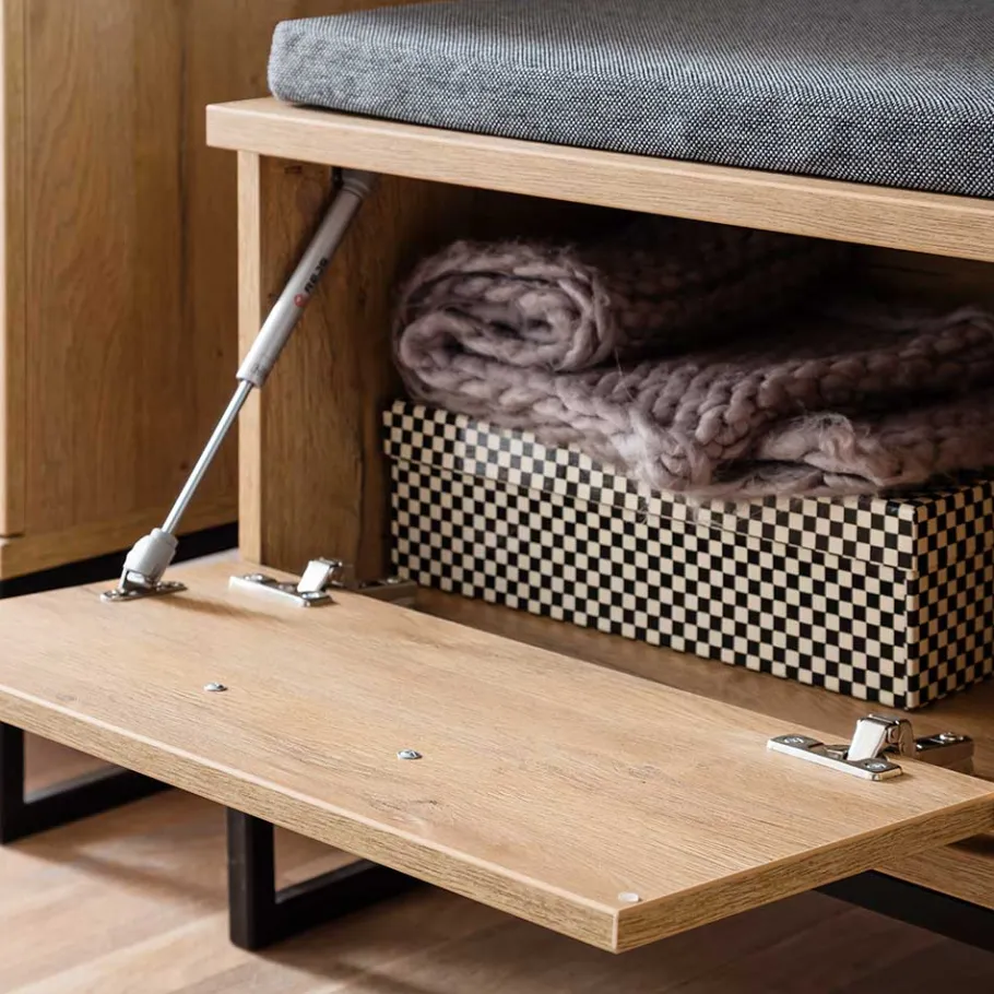 Outlet Wildeiche Flurbank mit zwei Klappen - Truvisas Sitzbank