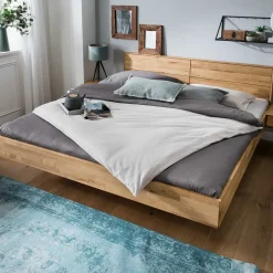 Sale Wildeiche Holzbett in Schwebeoptik - Sesimbra Betten
